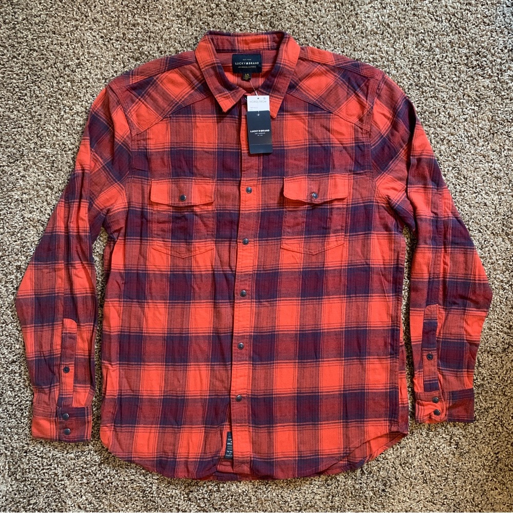 Lucky Brand Plaid Button Down Shirt NWT